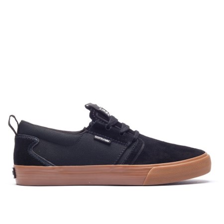 Supra Flow Mens Low Tops Shoes Black UK 35CPN